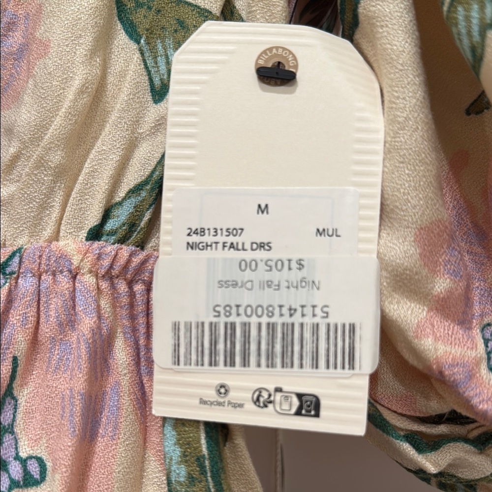 Billabong Night Fall Dress with Puff Sleeves - Picture 5 of 9